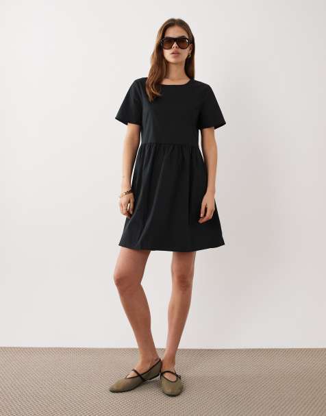 JDY short sleeve mini dress in black