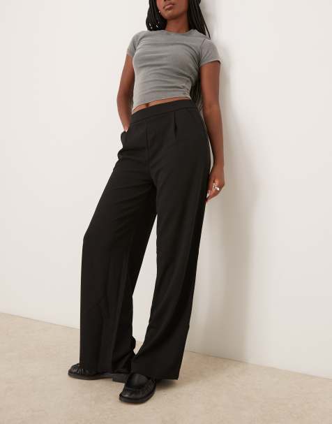 JDY wide leg trousers in black