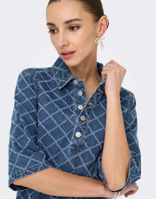 jdy denim dress JDY Denim dress in medium blue denim