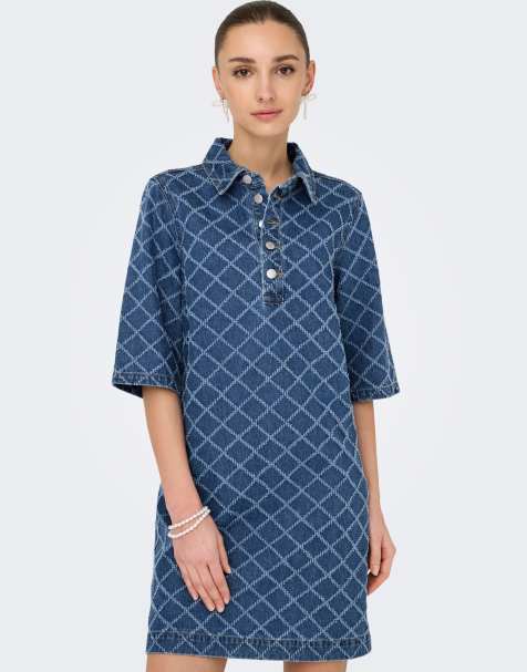 JDY - Denim jurk in medium blauw - view 1