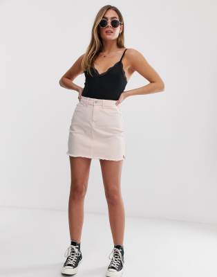 JDY denim mini skirt in pink | ASOS