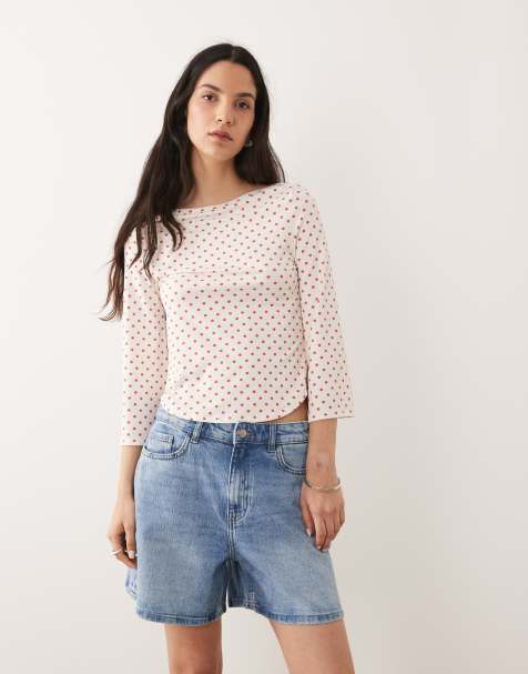 JDY - Denim shorts met hoge taille in lichtblauw - view 1