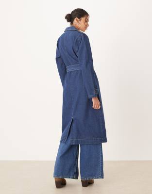 Jdy Denim Trenchcoat In Blue