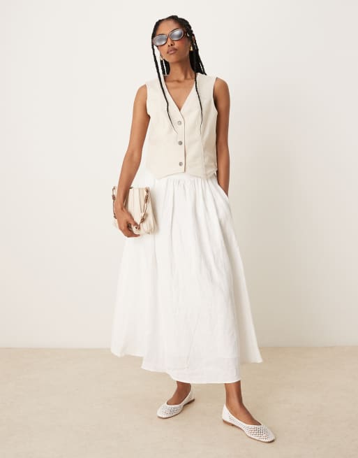 JDY denim waistcoat in ecru, 4 of 4