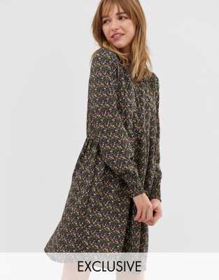 jdy ditsy printed smock dress