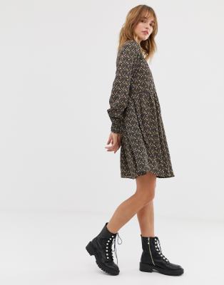 jdy ditsy printed smock dress