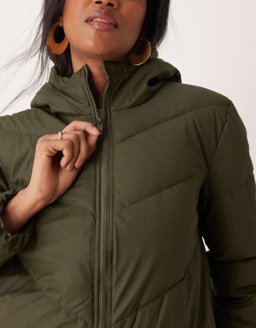 JDY - Doudoune longue et imperméable - Vert foncé, 3 de 4