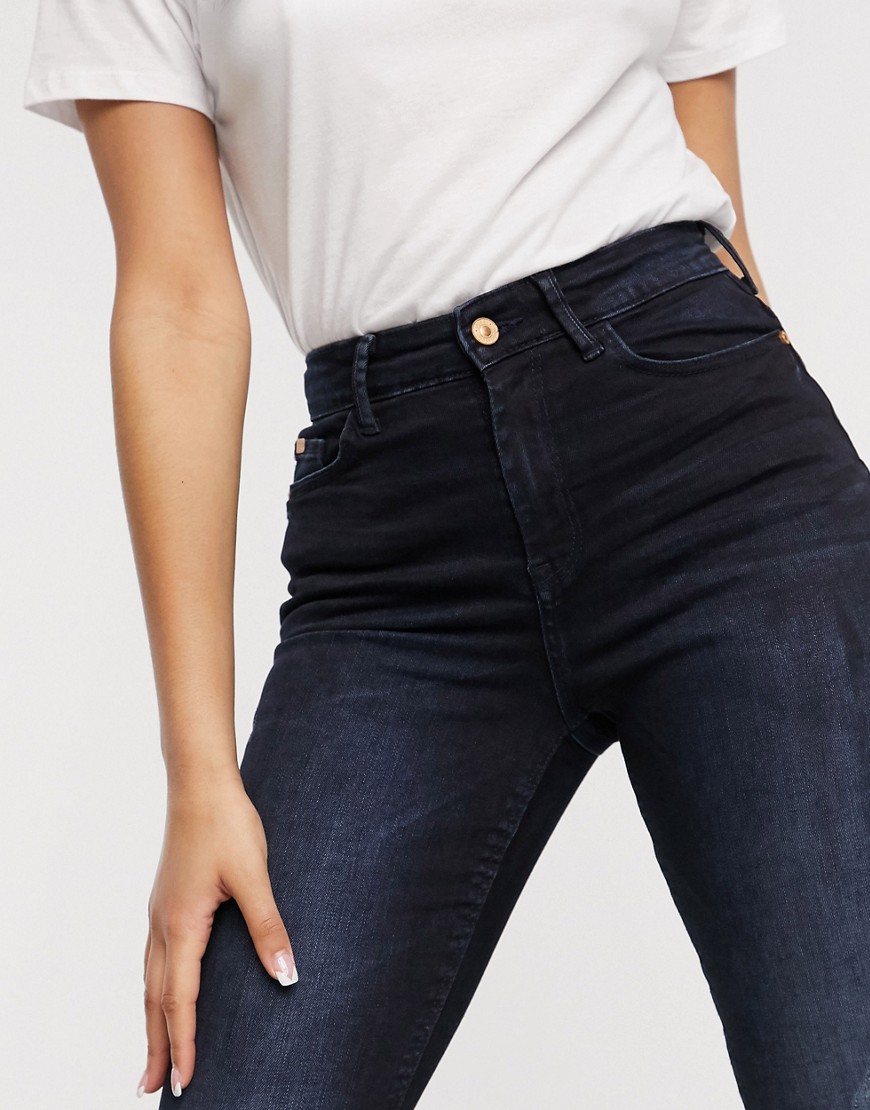 JDY – Dove – Mörkblå skinny jeans med hög midja