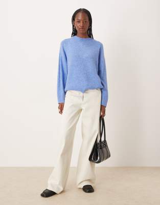 Jdy Dropped Shoulders Knit Sweater In Blue