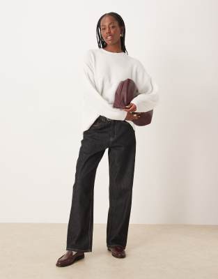 Jdy Dropped Shoulders Knit Sweater In White