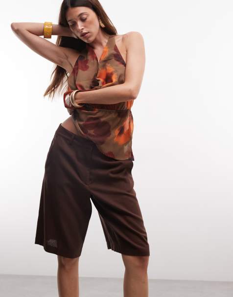 JDY – Elegante Bermudashorts aus Leinenmix in Braun, Kombiteil - view 1