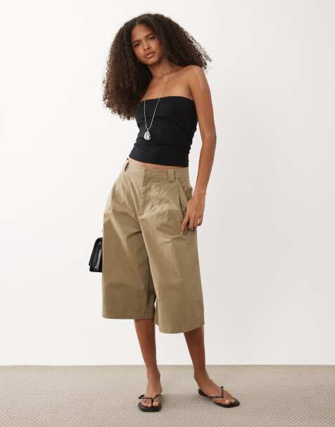 JDY – Elegante Bermudashorts in hellem Khaki - view 1