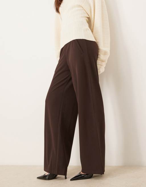 JDY - Elegante broek met wijde pijpen in donkerbruin, 2 van 5