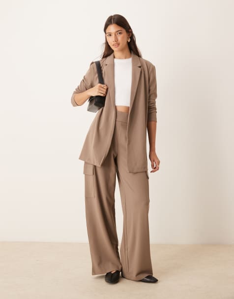 JDY - Elegante lichtgewicht co-ord set in bruin - view 1