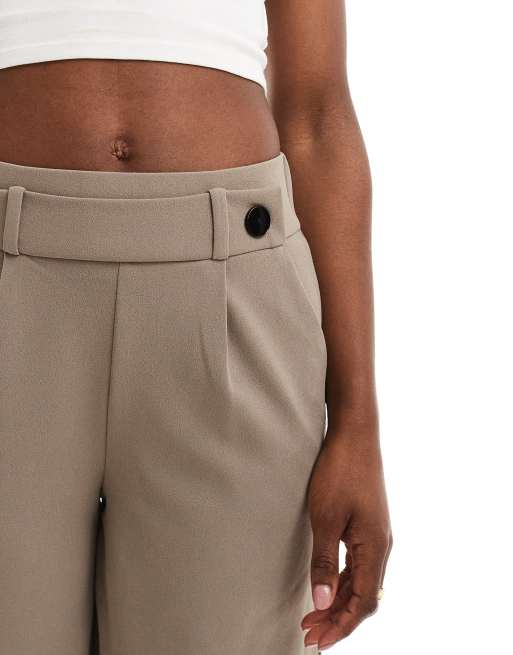 JDY - Elegante wijde cropped pantalon met hoge taille in taupe, 4 van 5