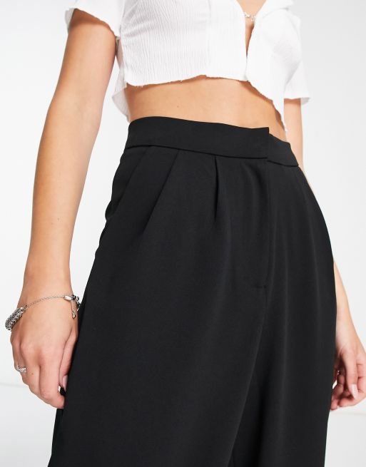 JDY - Enkellange broek met geplooid detail in zwart, 3 van 4