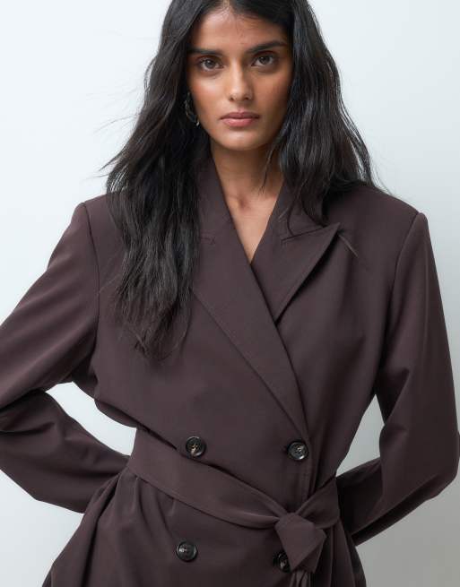 JDY ensemble coordonné blazer croisé ajusté marron, 4 de 5