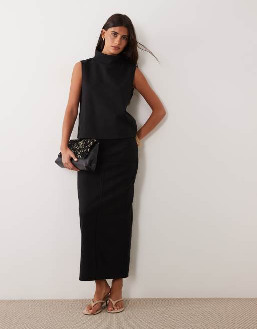 JDY ensemble coordonné top sans manches en maille à col montant noir, 2 de 4
