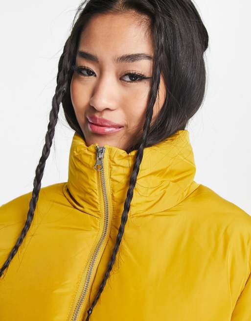 JDY erica short padded jacket in mustard