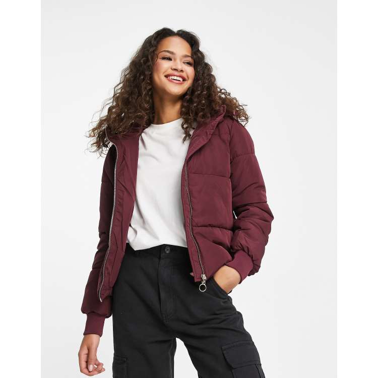 Burgundy best sale bubble jacket