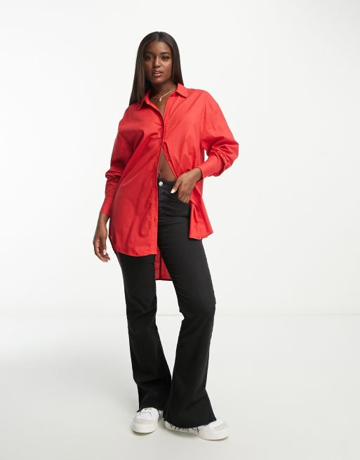 Bright red outlet shirt womens