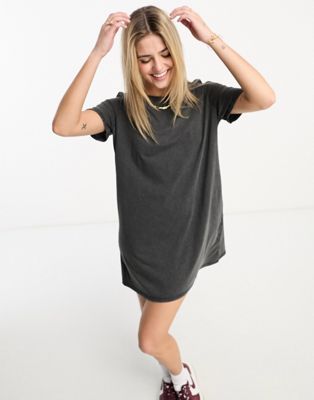 JDY exclusive mini t-shirt dress in washed black