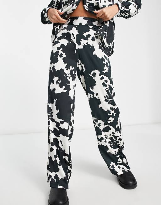 JDY - Exclusives - Broek met wijde pijpen in koeienprint, deel van co-ord set
