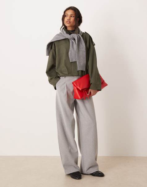 JDY faux suede bubble bomber jacket in khaki - view 1