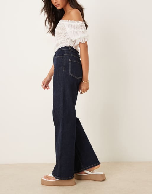 JDY – Felina – Blå, tvättade jeans med vida ben och hög midja, 3 av 5