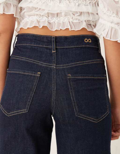 JDY – Felina – Blå, tvättade jeans med vida ben och hög midja, 4 av 5
