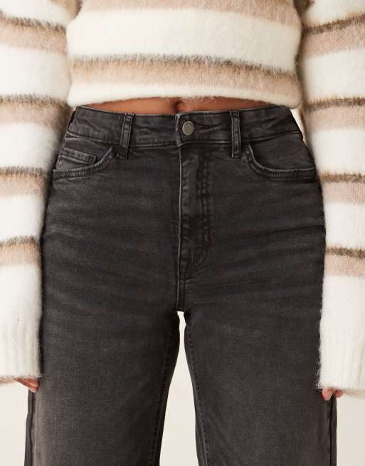 JDY Felina high waist wide leg jeans in dark grey, 5 of 5