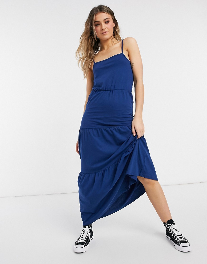 JDY - Fenna - Lange jurk met stroken in blauw