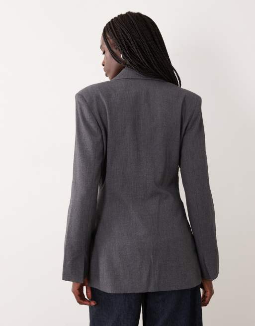 JDY figursydd blazer i set i mörkgrå, 2 av 4