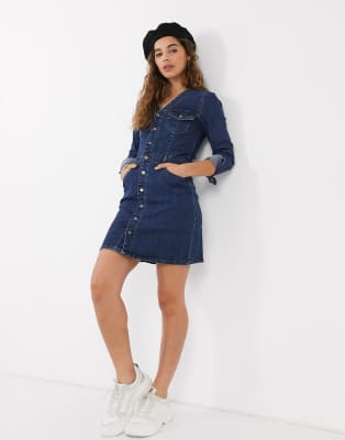 fitted denim dress