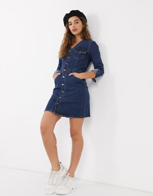 Fitted denim clearance dress