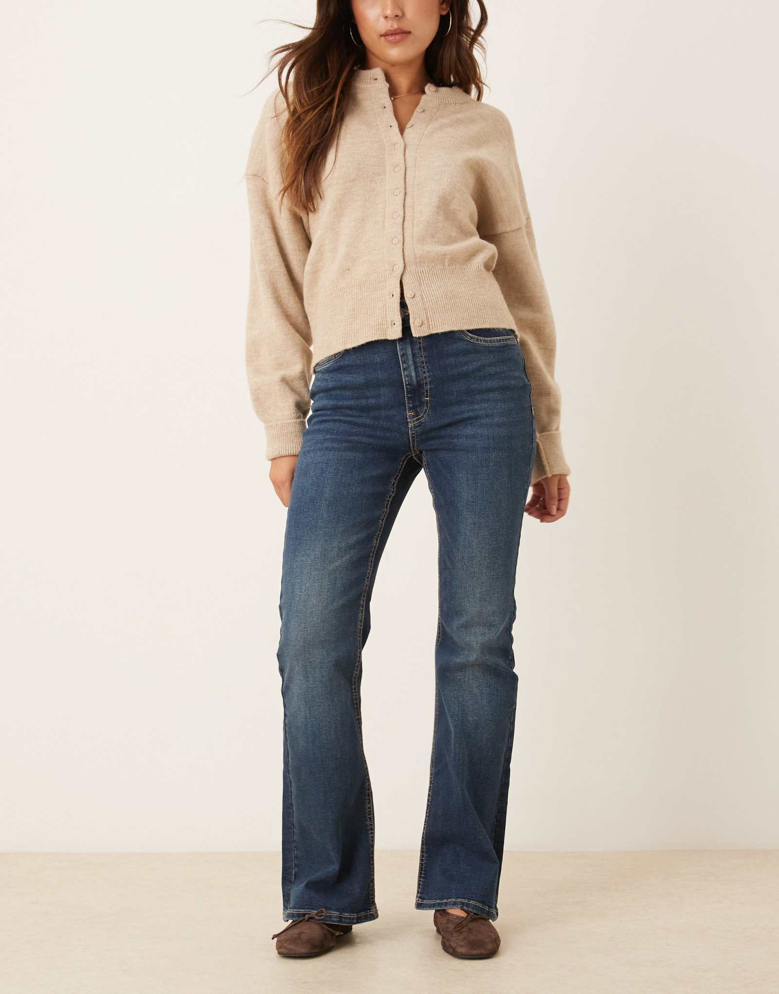 Джинсы-клеш JDY темно-синего цвета