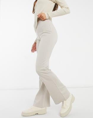 Bershka high waisted flared pants in white