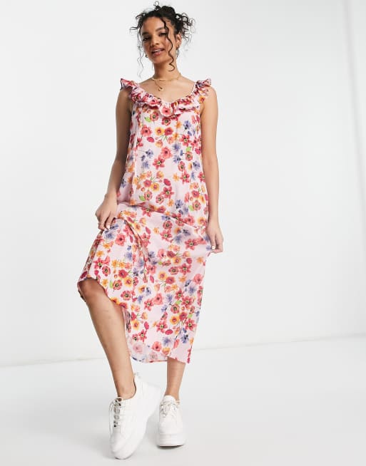 JDY - Flippa - Robe mi-longue à imprimé fleuri