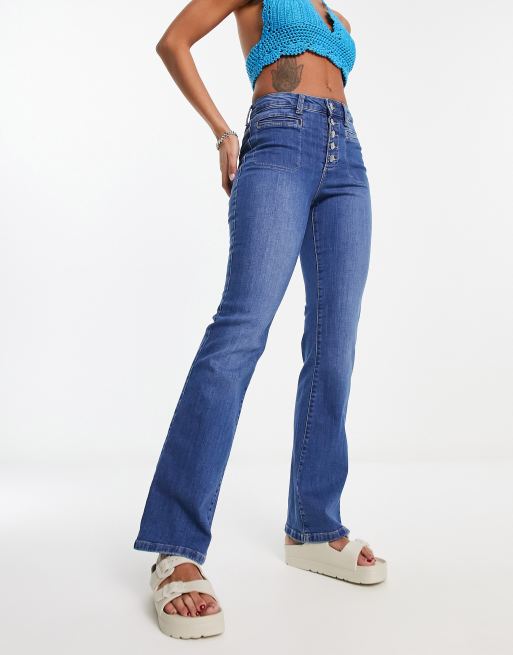 JDY - Flora - Højtaljede blå jeans med svaj