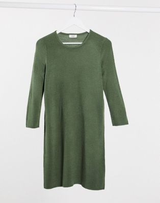 long sleeve green sweater dress