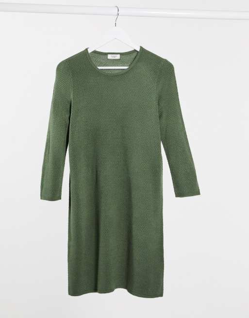dark green sweater dress