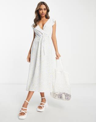 midi dress and white trainers