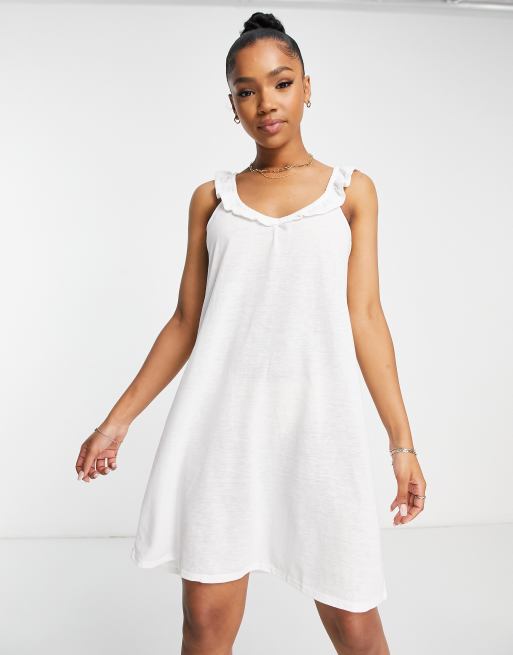 White linen shop swing dress