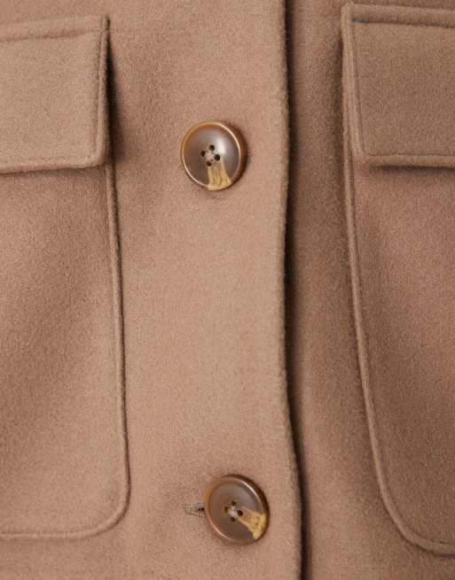 JDY front pockets short jacket in beige, 3 of 4