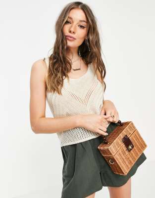 JDY Gebreid Vest In Beige ASOS