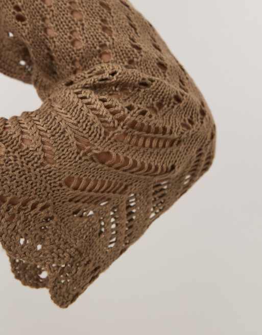 JDY - Gebreid vest met 3/4 mouwen in lichtbruin, 2 van 4
