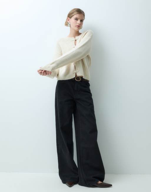 JDY gebreid vest met knoopdetails in steen, 2 van 5