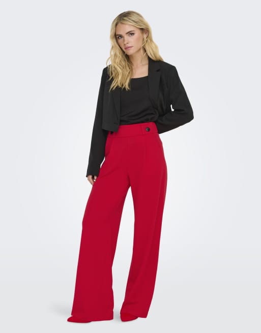JDY Geggo Life pantalones largos nuevos en rojo, 3 de 7