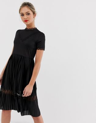JDY Gemma - Gelaagde kanten midi-jurk-Zwart