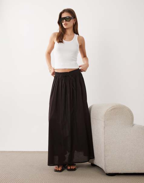 JDY - Geplooide maxi rok in bruin - view 1